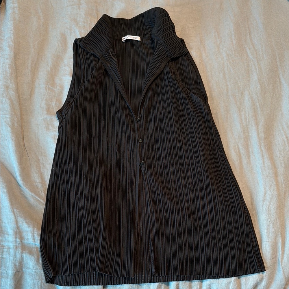Zara Black Pinstripe Blouse